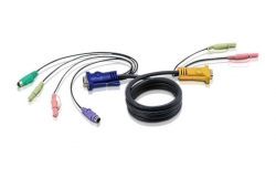 2L-5302P — КВМ-кабель с интерфейсами передачи звука, PS/2, VGA и разъемом SPHD 3-в-1 (1.8м)