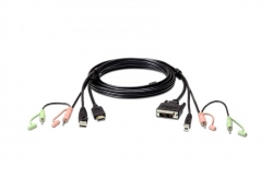 2L-7D02DH — КВМ-кабель с интерфейсами передачи звука, USB, HDMI - DVI-I (1.8м)