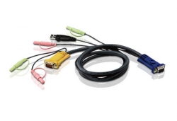 2L-5303U — КВМ-кабель с интерфейсами передачи звука, USB, VGA и разъемом SPHD 3-в-1 (3м)